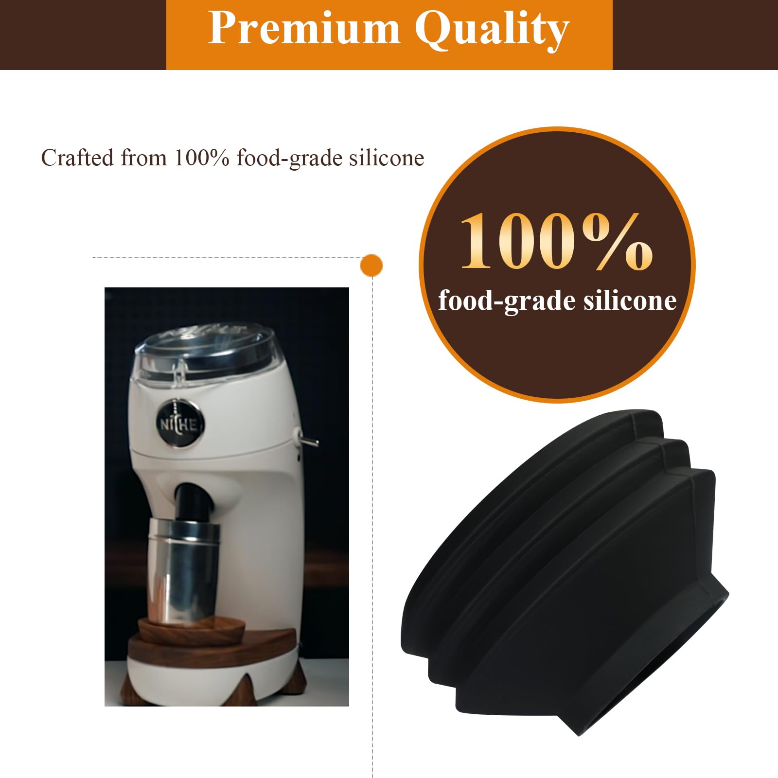 Premium Silicone Retention Bellow for Niche Zero & Duo Coffee Grinders - 7.00 x 3.94cm (2.76 x 1.55in) - Black - Perfect for Coffee Grounds Retention & Mess-Free Grinding - Ideal for Home Baristas & Coffee Enthusiasts