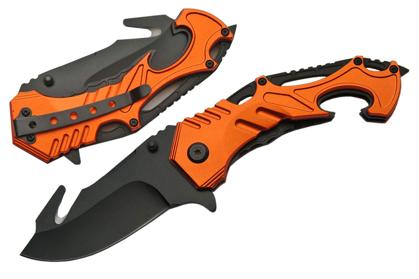 SZCO Supplies 300287-OR Orange Utility Assisted Opening Knife - Tactical, Outdoor, Camping & EDC Use