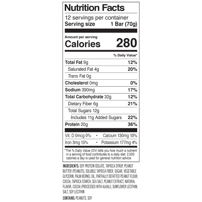 PROBAR Protein Bar - Peanut Butter Chocolate Flavor, Non-GMO, Gluten-Free, Vegan, Plant-Based Snack with Whole Food Ingredients for Natural Energy (12 Count Pack) - Perfect for Hiking, Gym Workouts and Healthy On-the-Go Nutrition