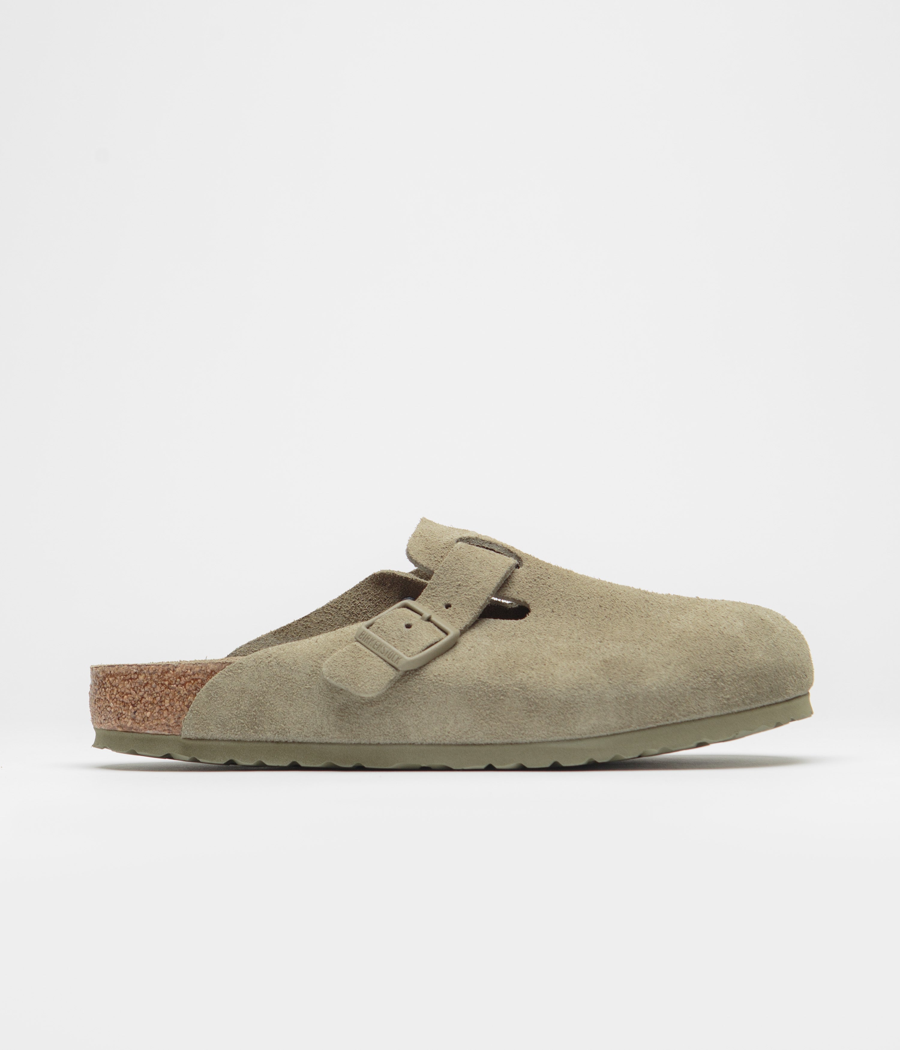 Birkenstock Boston BS Sandals for Men & Women - Comfortable Cork Footbed - Faded Khaki - Perfect for Casual Wear, Office & Outdoor Activities