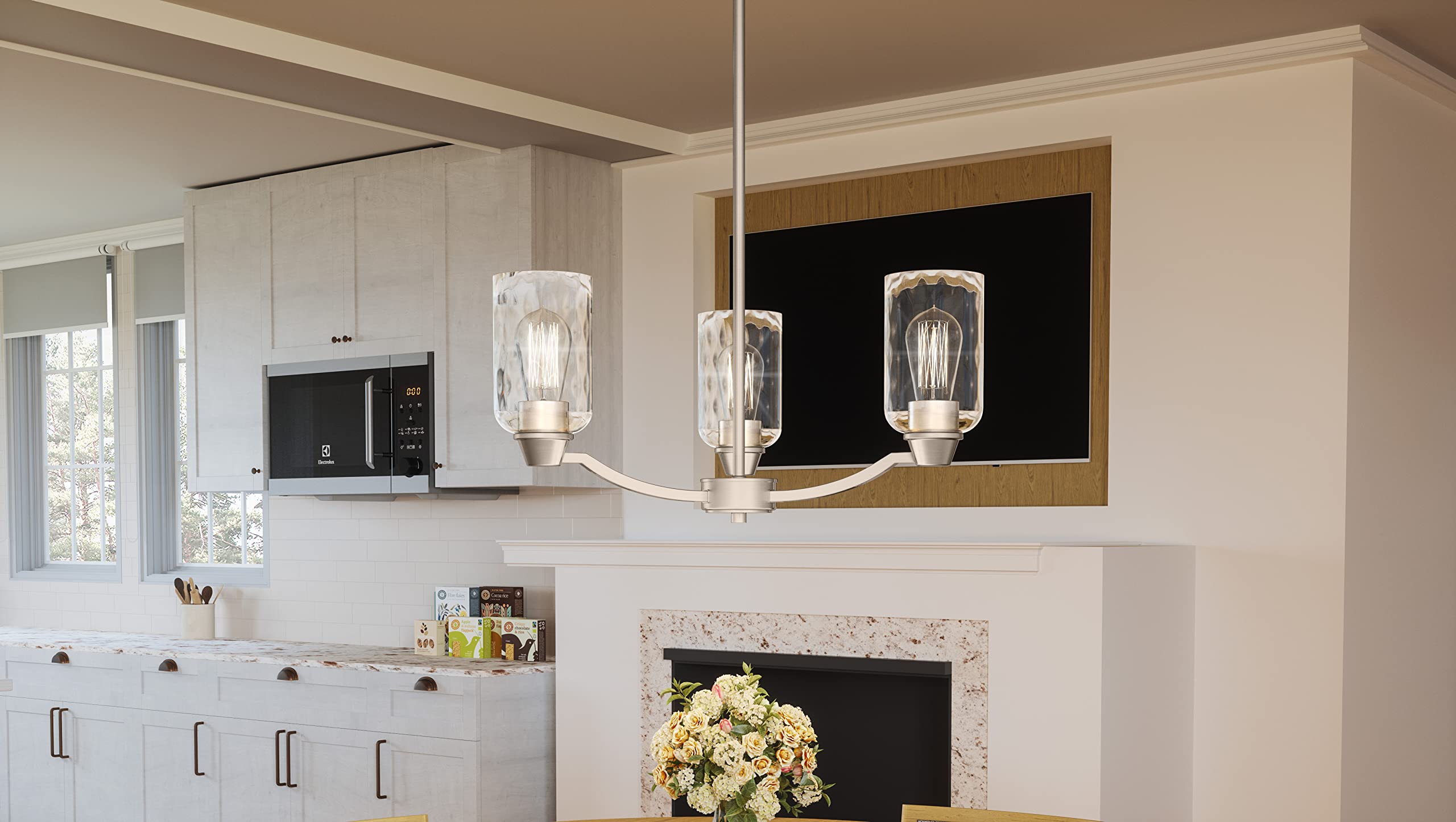 Quoizel ACA5020BN 3-Light Acacia Transitional Clear Water Glass Chandelier - 20