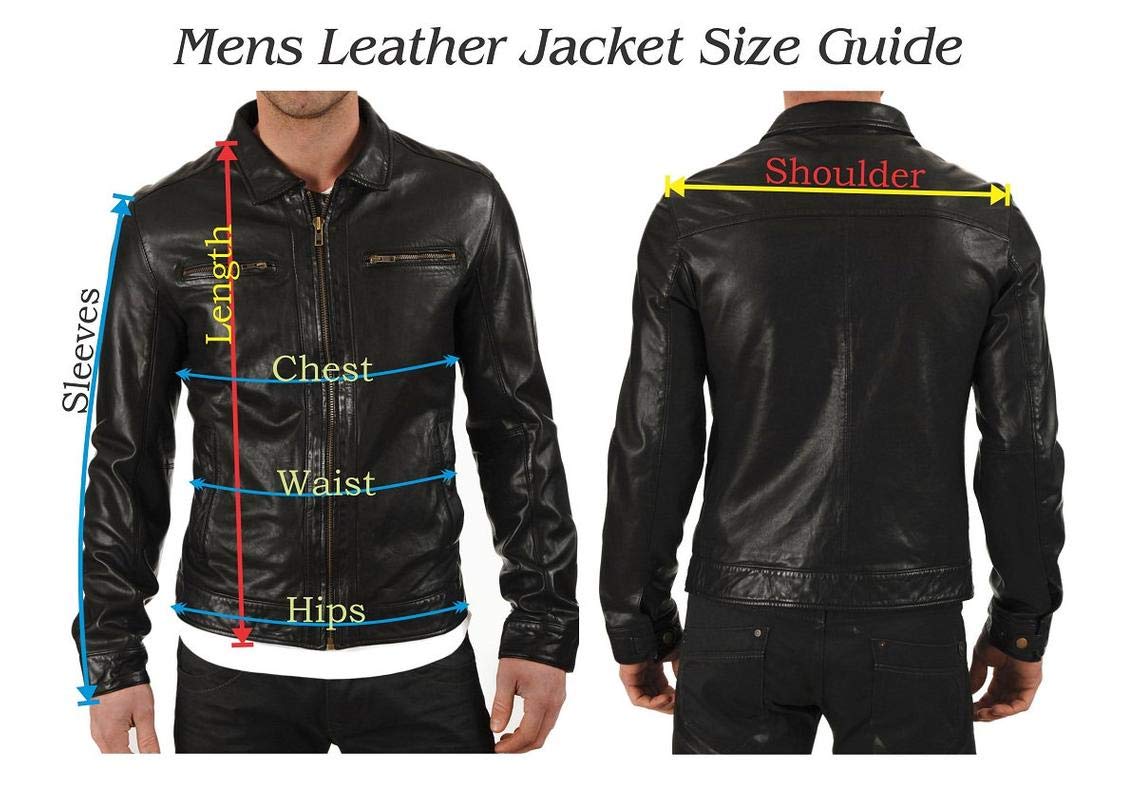 Men's Genuine Lambskin Leather Bomber Jacket - Motorcycle Biker Jacket for Men - 100% Real Leather - Perfect for Riding, Casual Wear & Outdoor Adventures