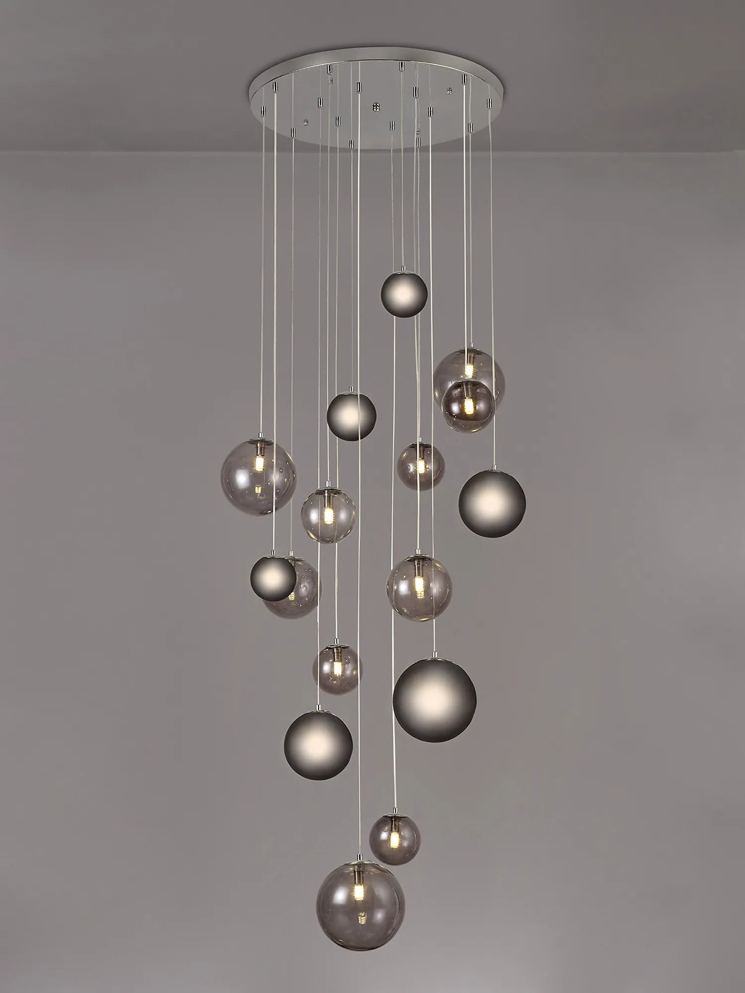 60cm Austin Glass Pendant Light with 16 G9 Bulbs - Modern Hanging Fixture for Kitchen Island, Dining Room, and Living Room Lighting