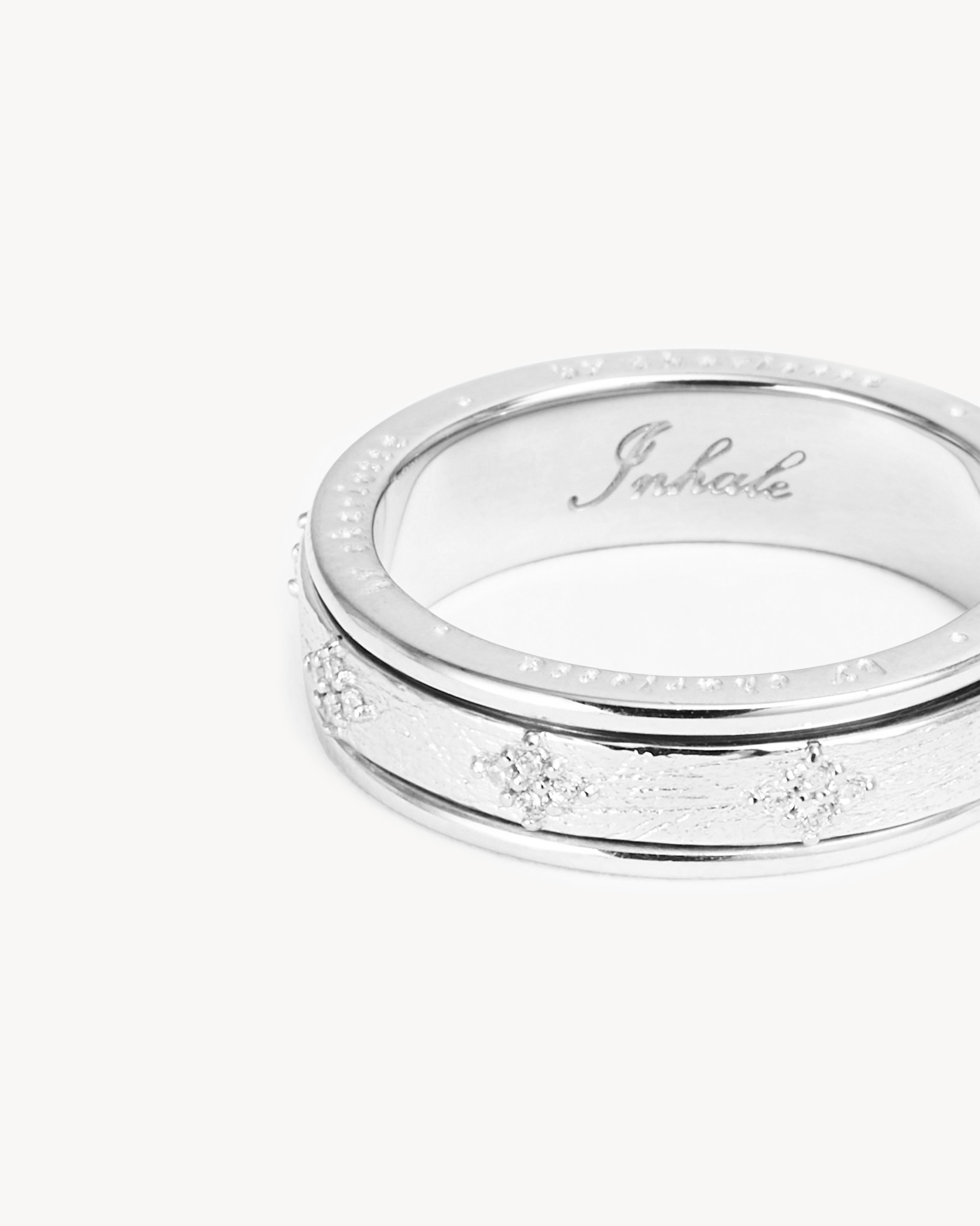 Sterling Silver Spinning Meditation Ring for Anxiety Relief - Stress Relief Fidget Ring for Adults, Mindful Focus & Relaxation - Perfect for Yoga, Meditation & Daily Calm