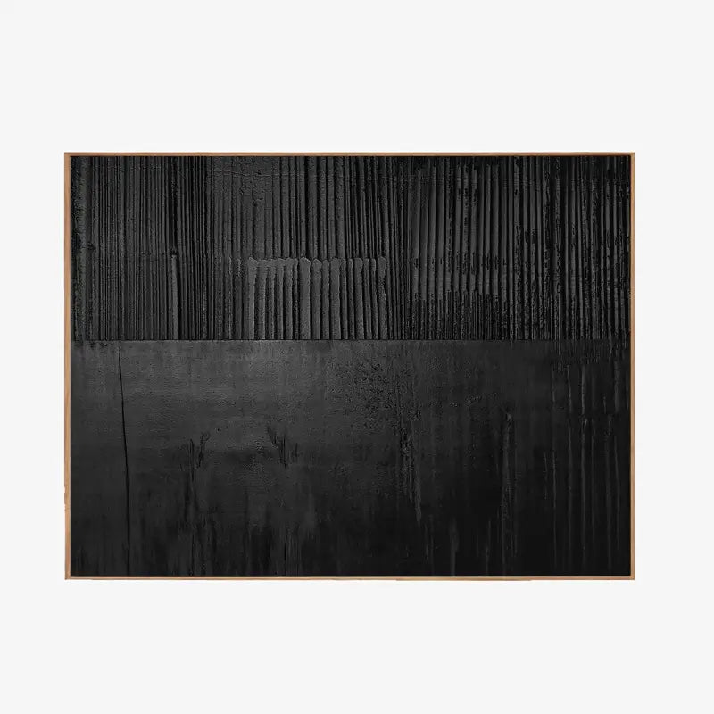Black Minimalist Textured Painting Canvas Wall Art - Modern Abstract Home Decor for Living Room, Bedroom & Office | Premium Quality #MZ016