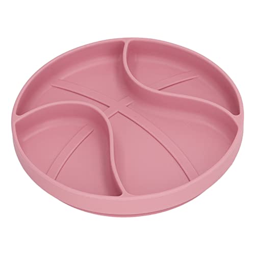 BPA-Free Silicone Suction Plates for Babies - Non-Slip Divided Baby Plates in Pink | Perfect for High Chairs, Travel & Mess-Free Toddler Meals
