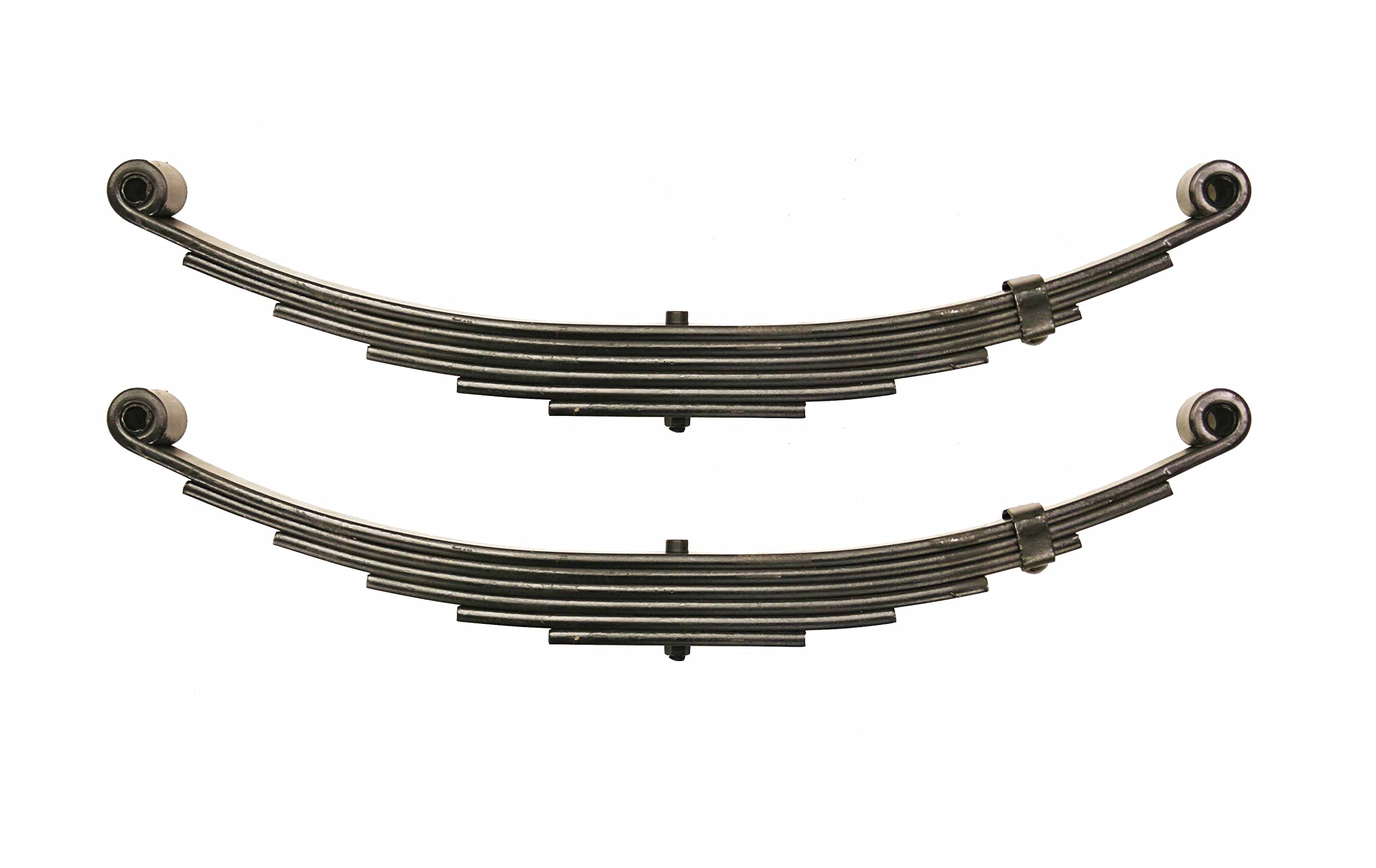 LIBRA Trailer Leaf Spring 6 Leaf Double Eye 3500# Capacity for 7000# 7K Axle - Set of 2 | Heavy Duty Suspension Replacement for Trailers, RVs, and Boat Trailers