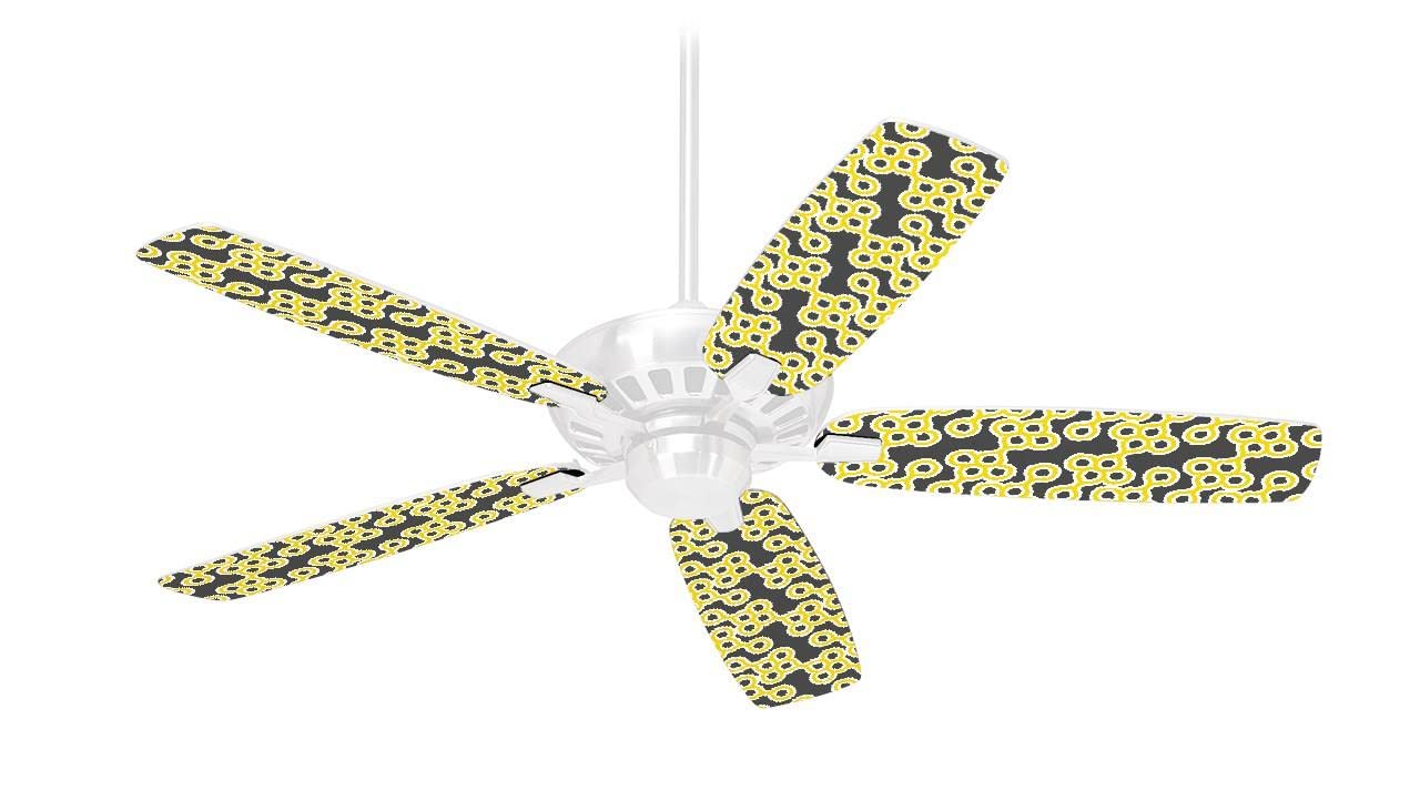 Locknodes 02 Yellow Ceiling Fan Skin Kit - Fits Most 42 Inch Ceiling Fans (Fan and Blades Sold Separately) | Easy DIY Installation for Living Room, Bedroom, or Patio Cooling Upgrade