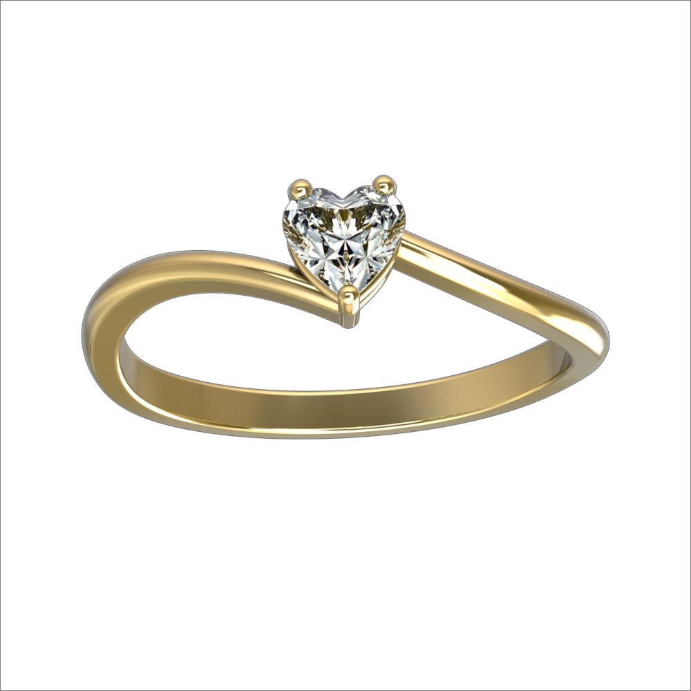 14K Gold Heart Shaped Solitaire Diamond Engagement Ring for Women - 0.35 Ct TCW, Perfect for Proposals, Anniversaries & Romantic Occasions