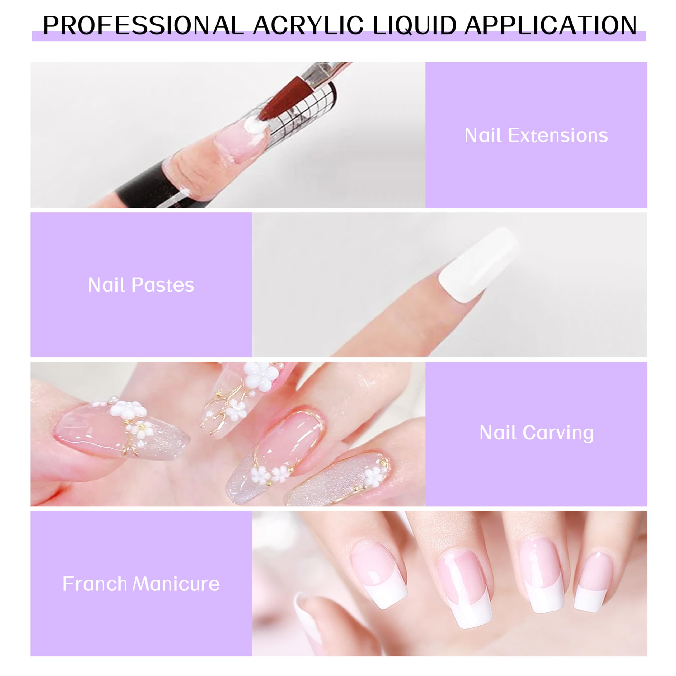 Professional 120ml (4fl.oz) Monomer Acrylic Nail Liquid for Nail Extensions & Art - DIY Nail Builder Solution for Home & Salon Use - Perfect for Manicures, Pedicures, and Creative Nail Designs