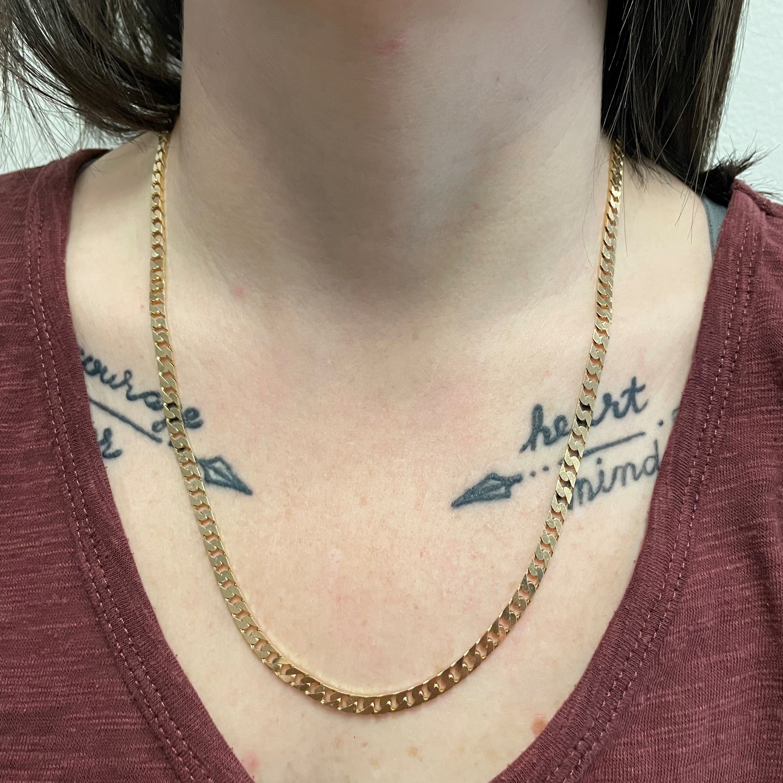 10K Yellow Gold Curb Link Chain 23