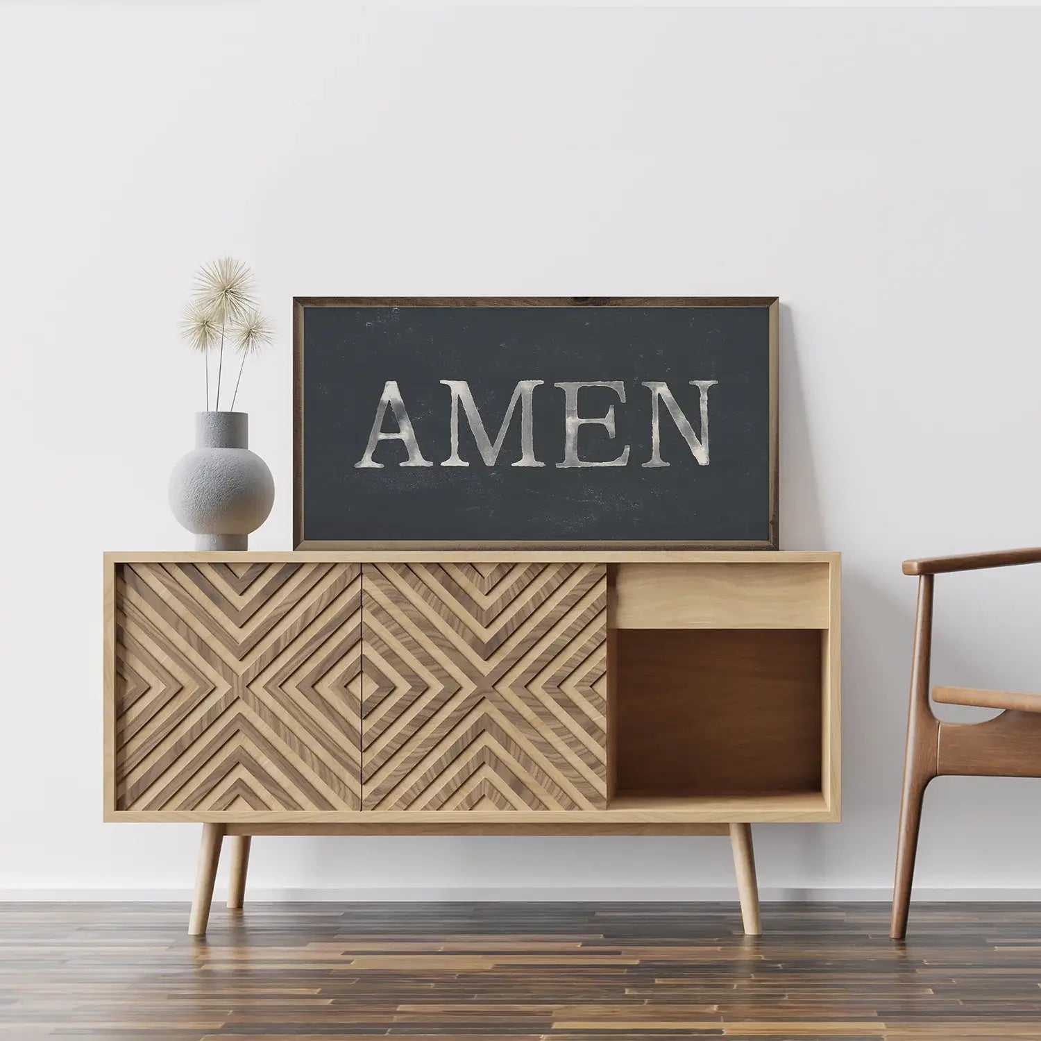 Amen Wood Framed Print - Inspirational Wall Art Decor for Home, Office & Church - Perfect for Living Room, Bedroom & Prayer Space
