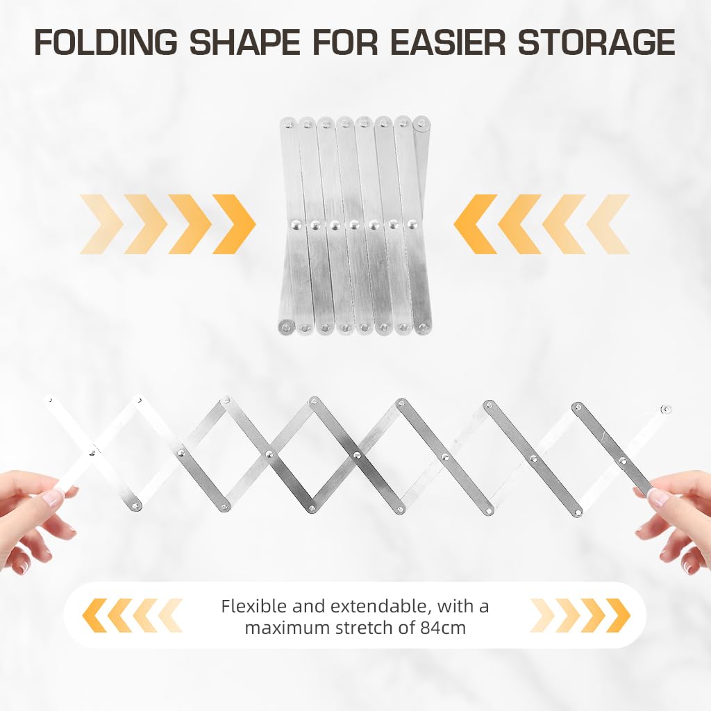 ZIBUYU® Retractable Dish Drain Rack - Stainless Steel Kitchen Organizer for Pans, Pots & Lids - Space Saving Dish Drying Rack for Countertop - Perfect for Small Kitchens, Apartments & RVs