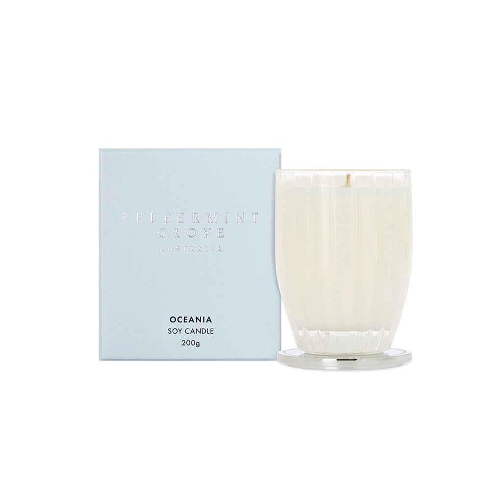 Peppermint Grove Scented Candle 200g - Natural Soy Wax, Long-Lasting Fragrance for Home, Office & Spa Relaxation | Oceania Inspired Aromatherapy Gift