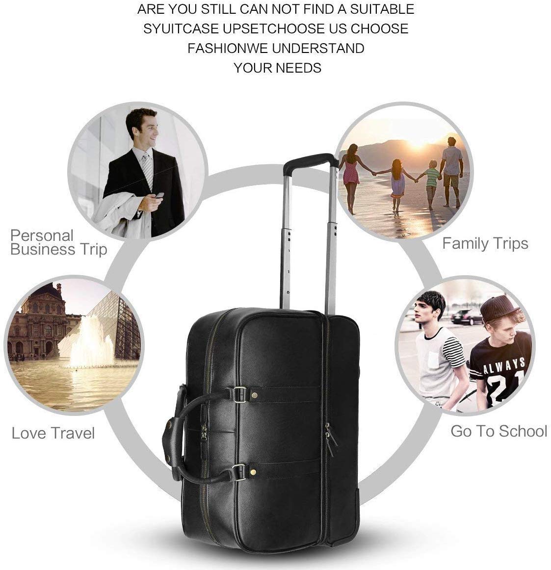 Premium Leather Travel Duffle Bag - Weekender Overnight Bag with Wheels for Business & Leisure Trips | Ideal for Gym, Camping & Weekend Getaways
