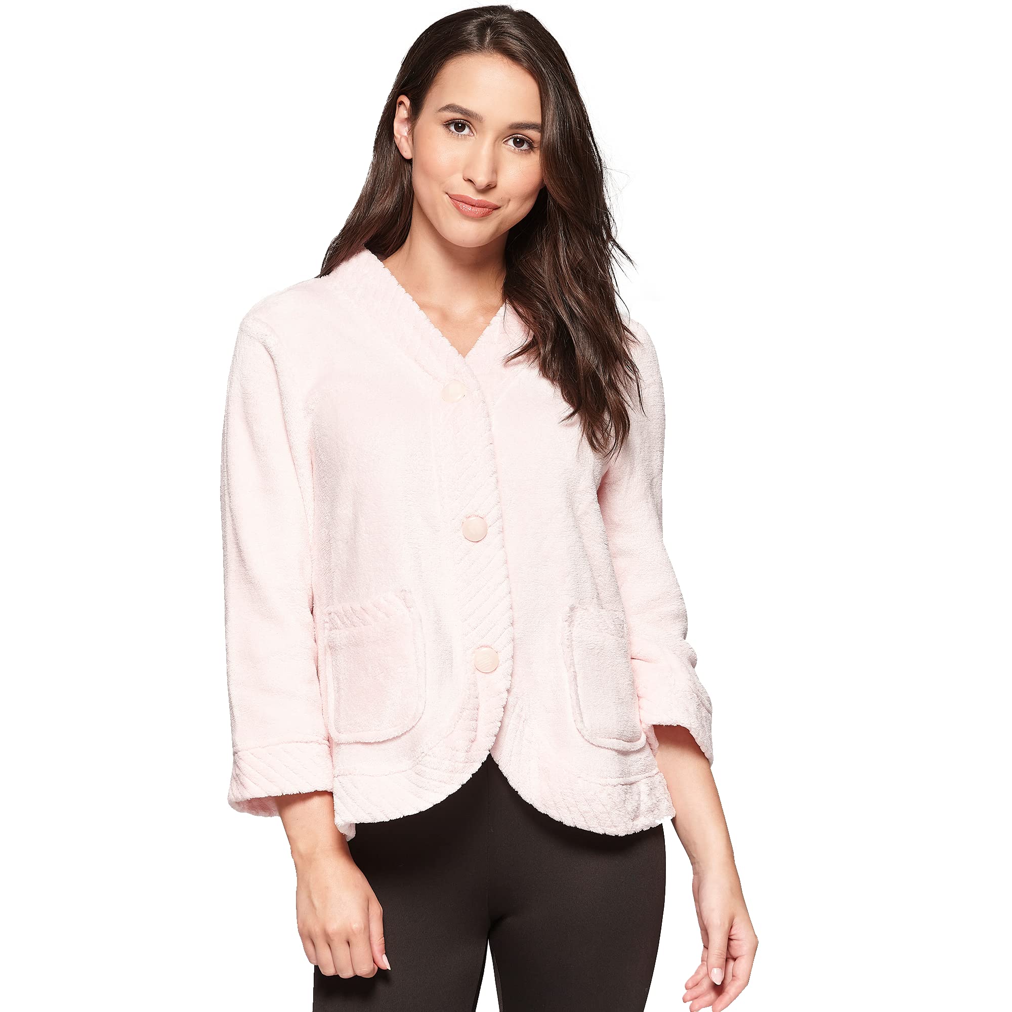 Women's Casual Bed Jacket with Velcro Openings - Soft & Comfortable Loungewear for Relaxing at Home, Nursing, or Post-Surgery Recovery