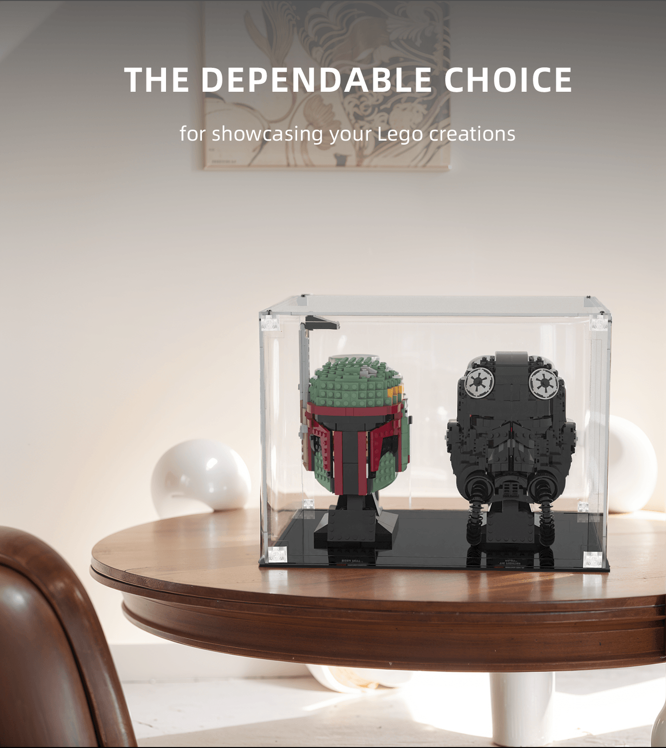 Lego Star Wars Helmet Series Display Case - Premium Acrylic Showcase for Collectible Minifigures | Perfect for Home Decor, Office Display & Gift Giving