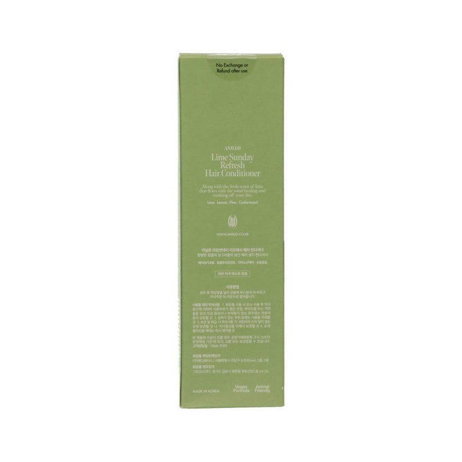 ANILLO Lime Sunday Refresh Hair Conditioner - 150mL for Dry & Damaged Hair - Hydrating & Nourishing Treatment - Perfect for Daily Use & Salon-Quality Results at Home