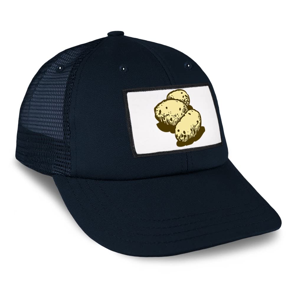 Speedy Pros Patch Hat - Vintage Trucker Baseball Cap with Potatoes, Fruits & Vegetables Design - Perfect for Food Lovers, Farmers Market & Casual Outfits