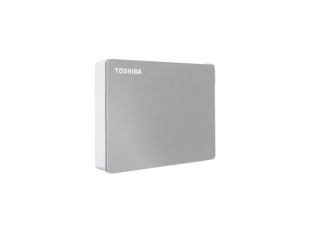 Toshiba Canvio Flex 4TB Portable External Hard Drive USB-C USB 3.0 for PC Mac Tablet - High Speed Storage for Backup, Photos, Videos & Gaming (Silver)