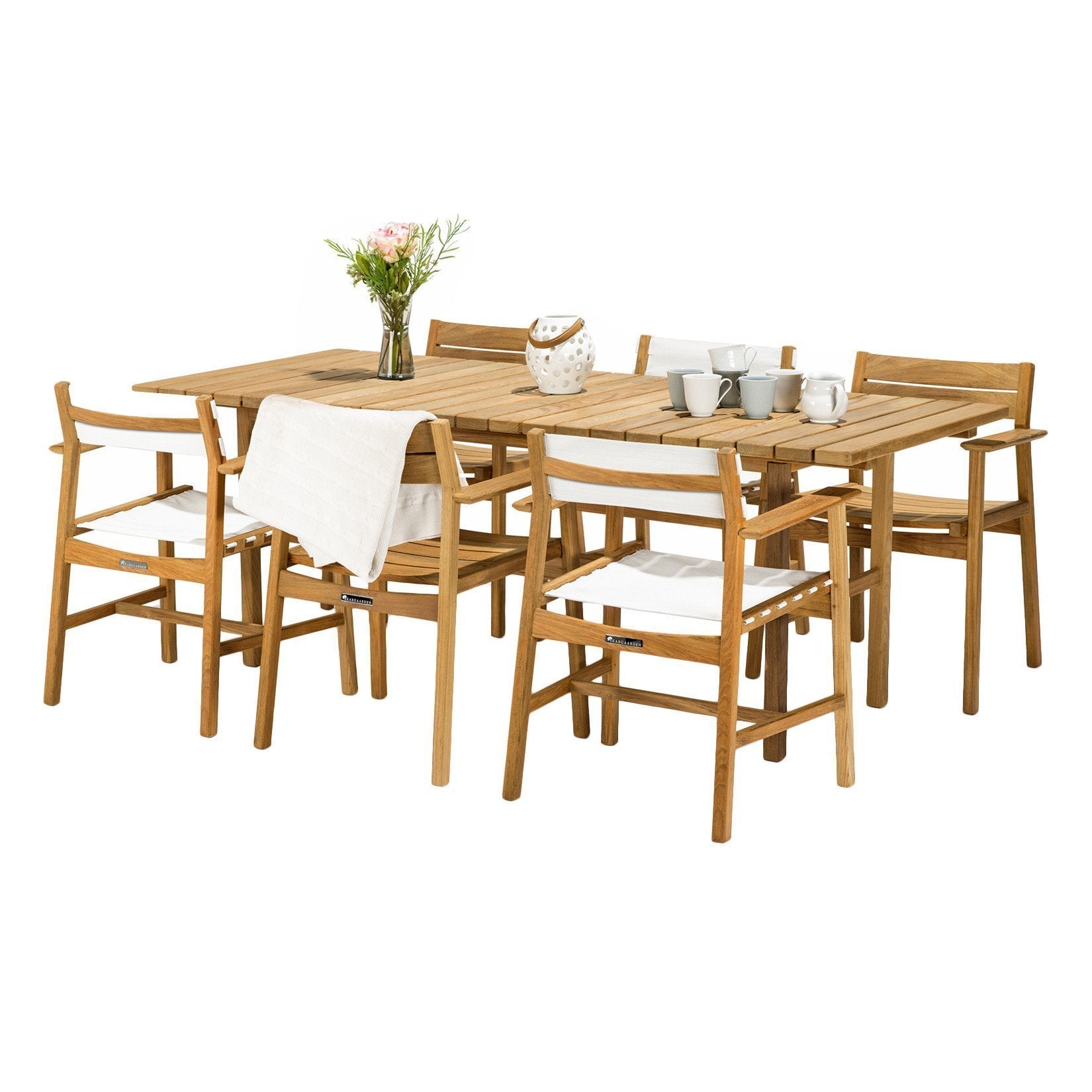 Modern Djuro Dining Table - Solid Wood Kitchen Table for 6 - Farmhouse Style Dining Room Furniture for Home & Restaurant Use