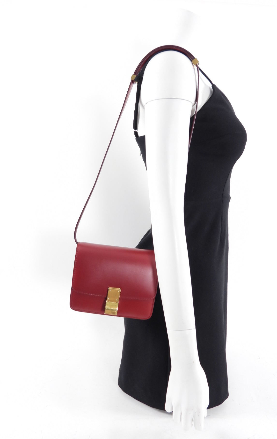 Celine Small Box Bag in Red Smooth Leather - Perfect for Everyday Use, Work & Special Occasions