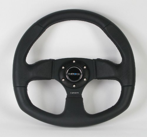 NRG Innovations ST-009R Racing Steering Wheel - High-Performance Carbon Fiber & Leather Design for Drifting, Track Racing & Simulator Use