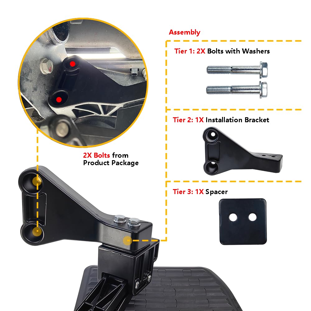 Retractable Rear Bed Step for Dodge Ram 1500/2500/3500 Classic 2009-2018 - Folding Truck Bumper Tailgate Step (Excludes Dual Exhaust & EcoDiesel) | OE# 75306-01A | Easy Access to Truck Bed for Loading & Unloading