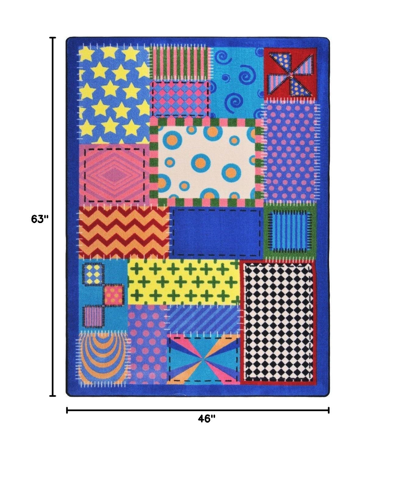 Kids Crazy Quilt Multi-Color 3'10