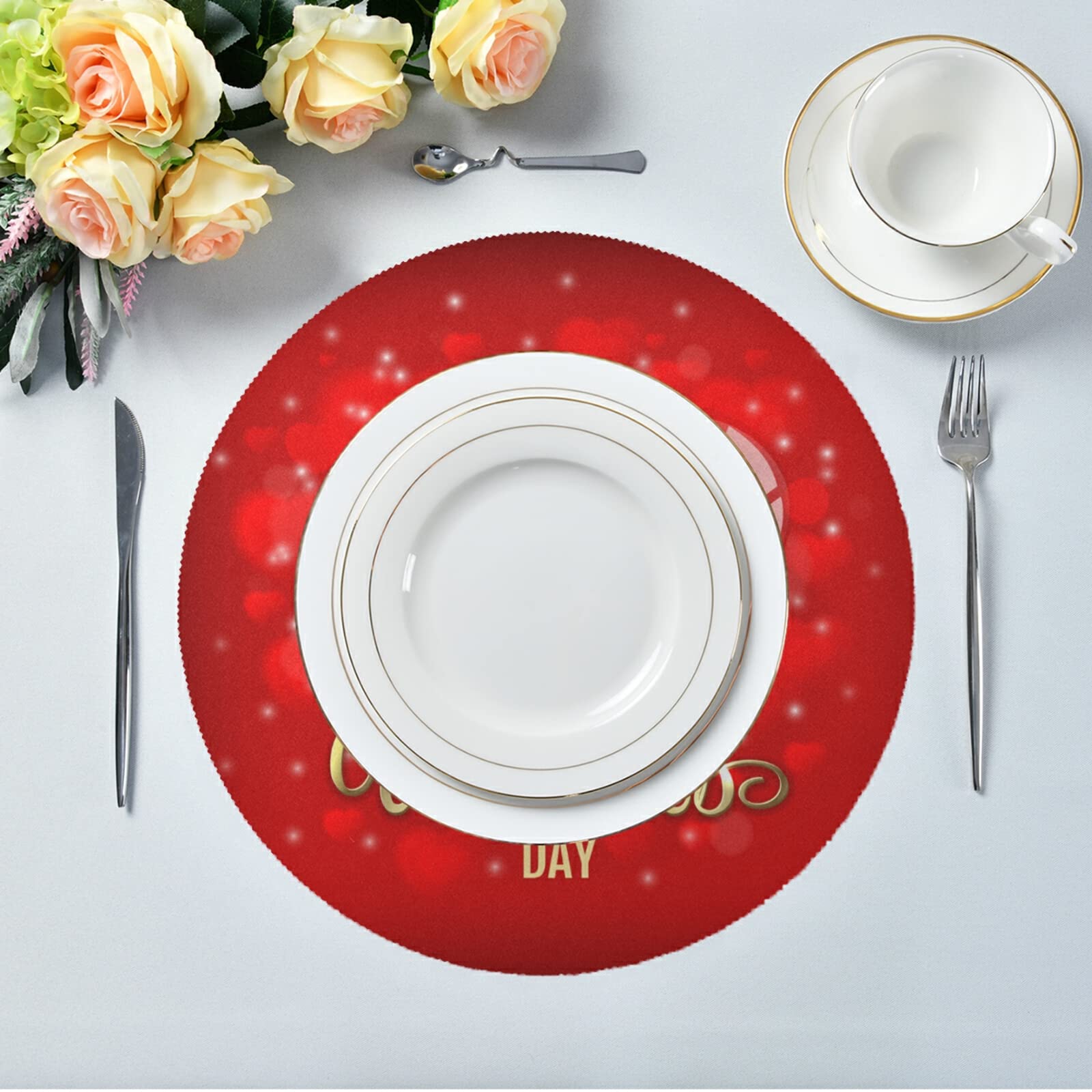 4 Pack Heat-Resistant Washable Placemats for Kitchen & Dining - Non-Slip Table Mats for Everyday Meals, Parties & Holiday Gatherings