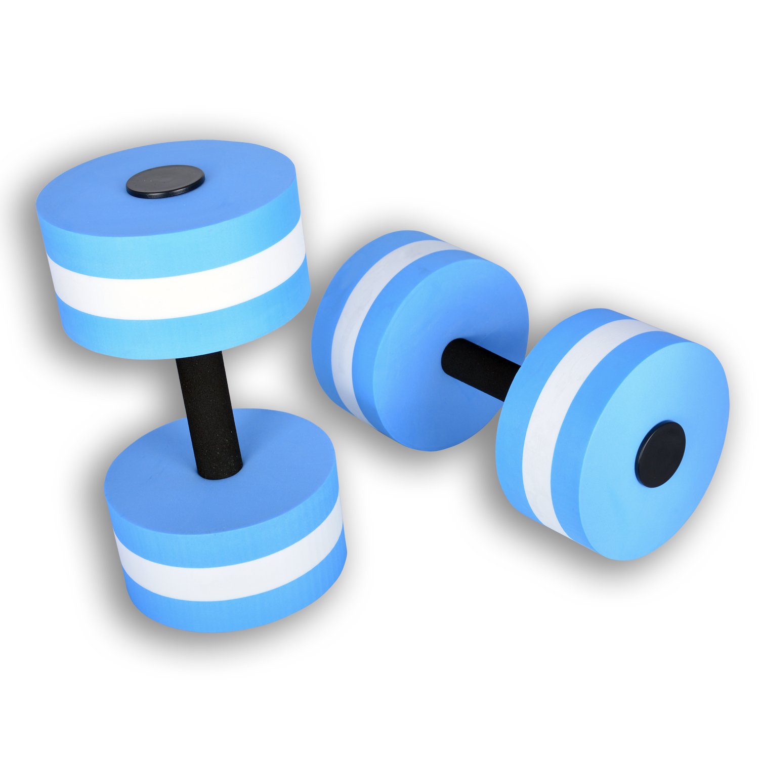 Water Aerobic Exercise Foam Dumbbells - 1 Pair Pool Resistance Training Equipment for Weight Loss & Fitness (Blue with Carry Bag) - Perfect for Swimming Pool Workouts, Aqua Aerobics & Water Therapy