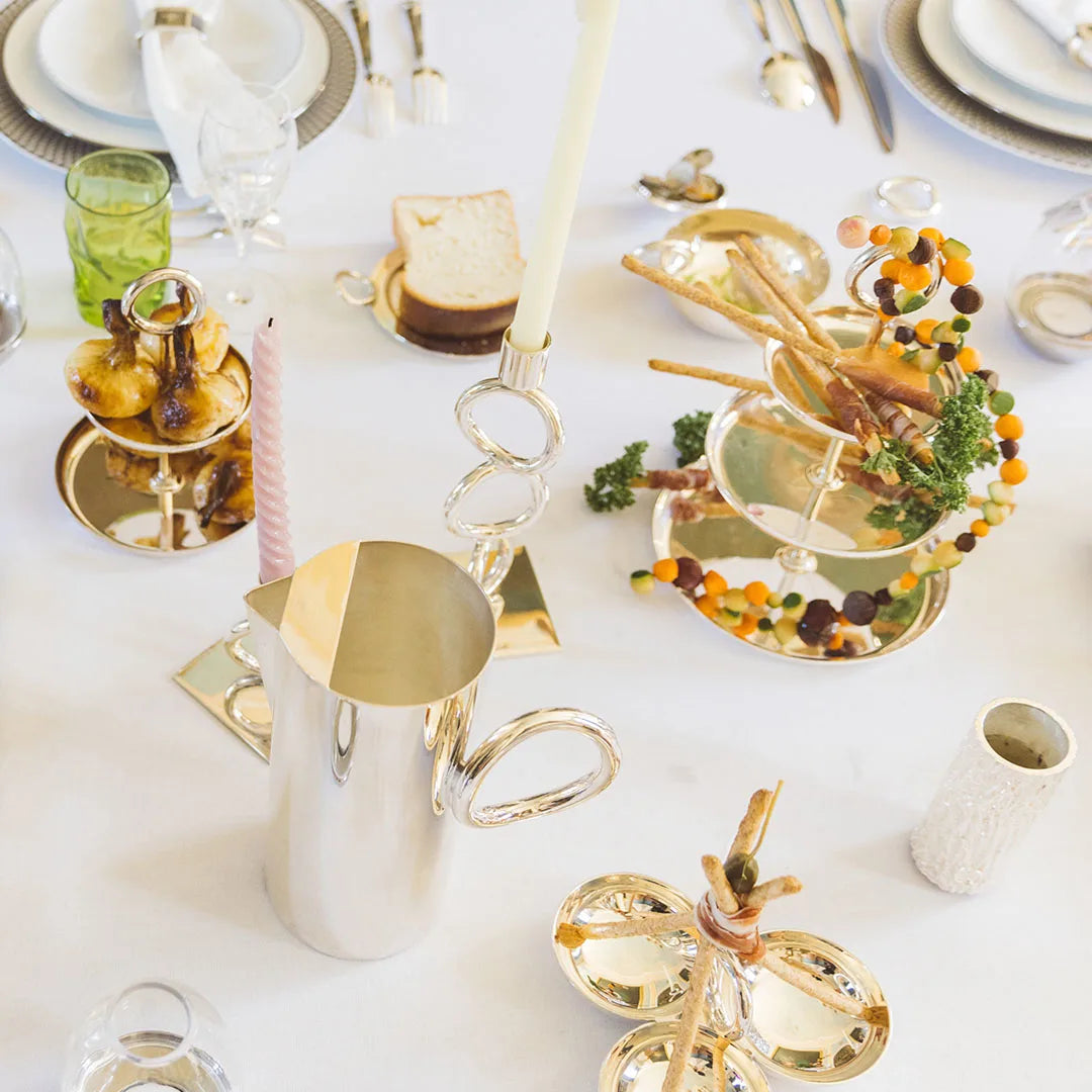 Christofle Silver Plated Vertigo Water Pitcher with Handle - Elegant Glass Carafe for Home Dining, Entertaining & Special Occasions
