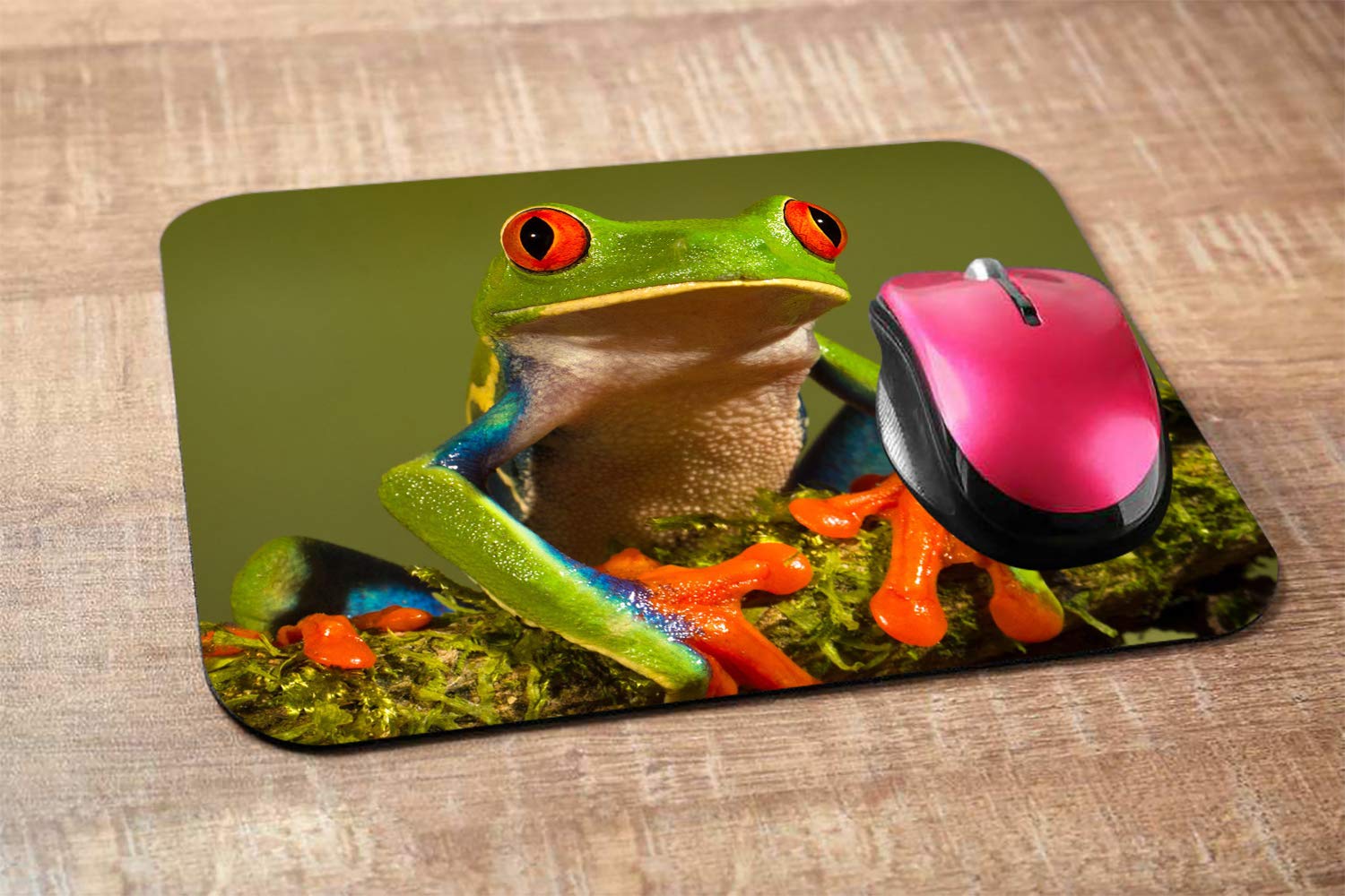 Cute Green Tree Frog Gaming Mouse Pad - Non-Slip Rubber Computer Mouse Mat for PC, Laptop & Office Desk (9.5x7.9 Inch) - Perfect for Gamers, Work & Home Office Setup