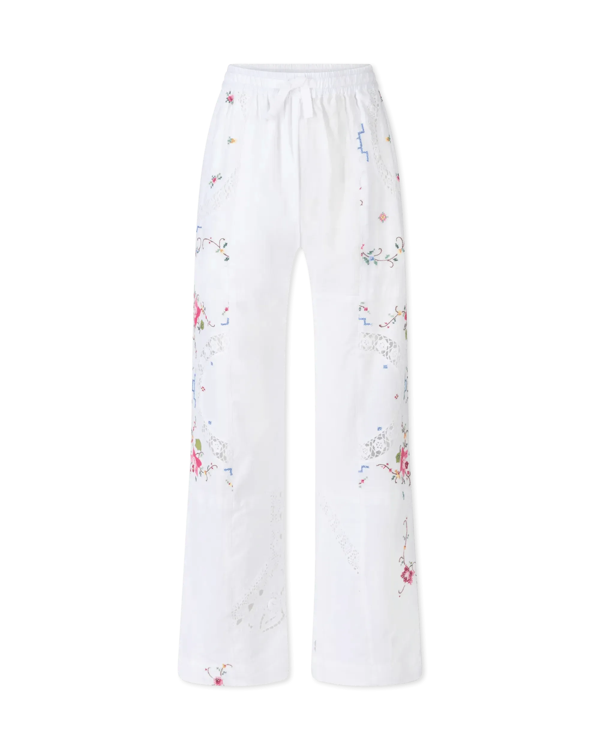 Stylish Embroidered Linen Pants for Women - Breathable & Comfortable Summer Casual Wear - Perfect for Beach, Travel & Boho Fashion