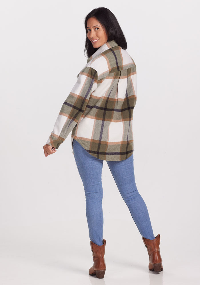 Sawyer Shacket - Stylish Forest Plaid Flannel Shirt Jacket for Men & Women | Cozy Outdoor Wear for Camping, Hiking & Fall Fashion