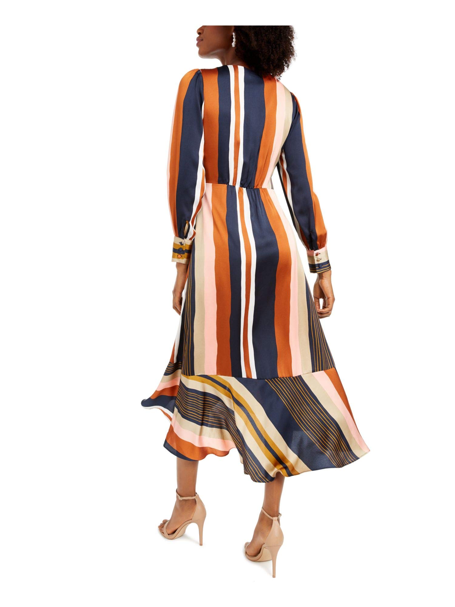 Women's Striped Wrap Dress - Casual & Office Wear