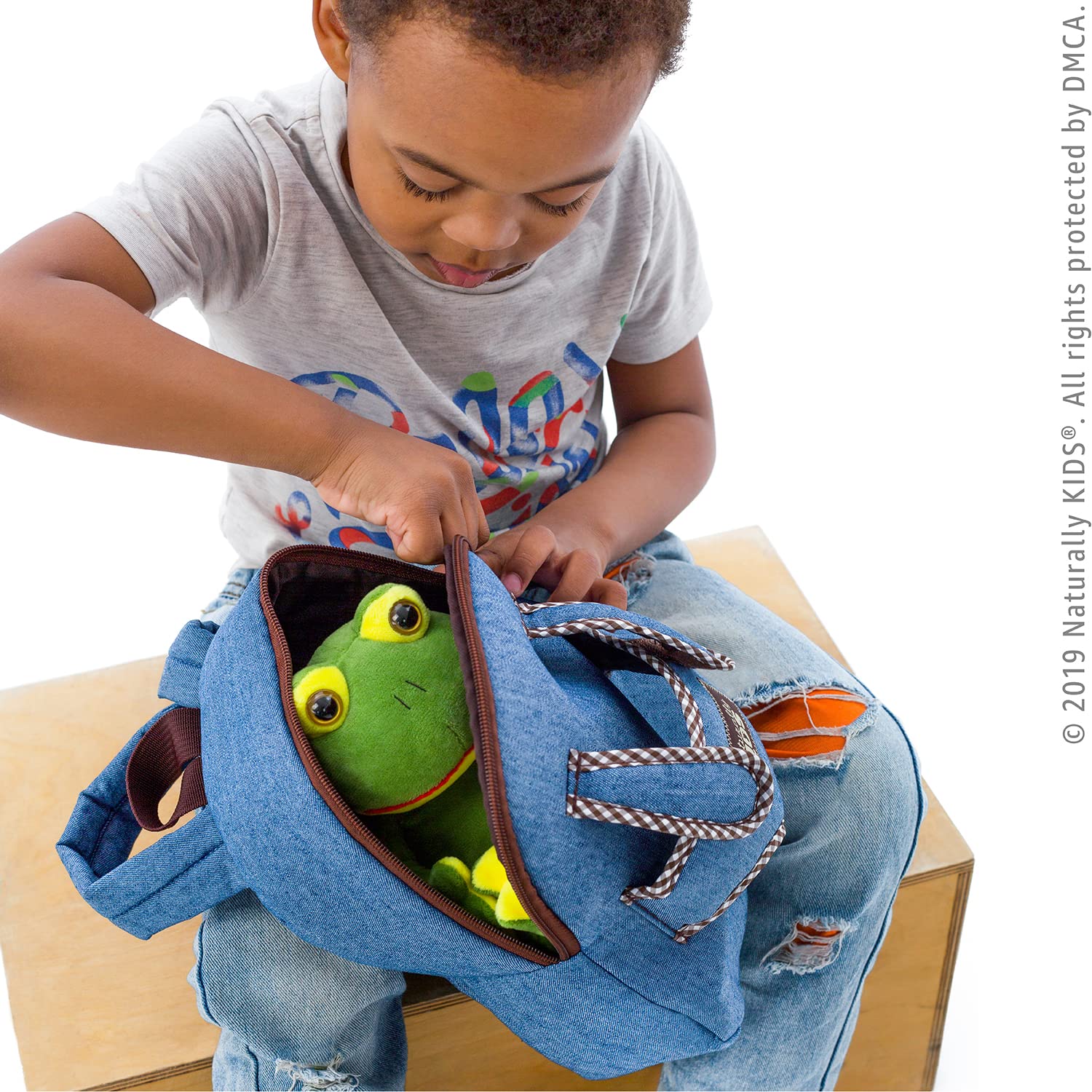 Cute Frog Backpack for Kids 3-5 Years Old | Plush Stuffed Animal Toy & Fun Gift for Toddlers Boys & Girls | Perfect for School, Travel & Playtime Adventures