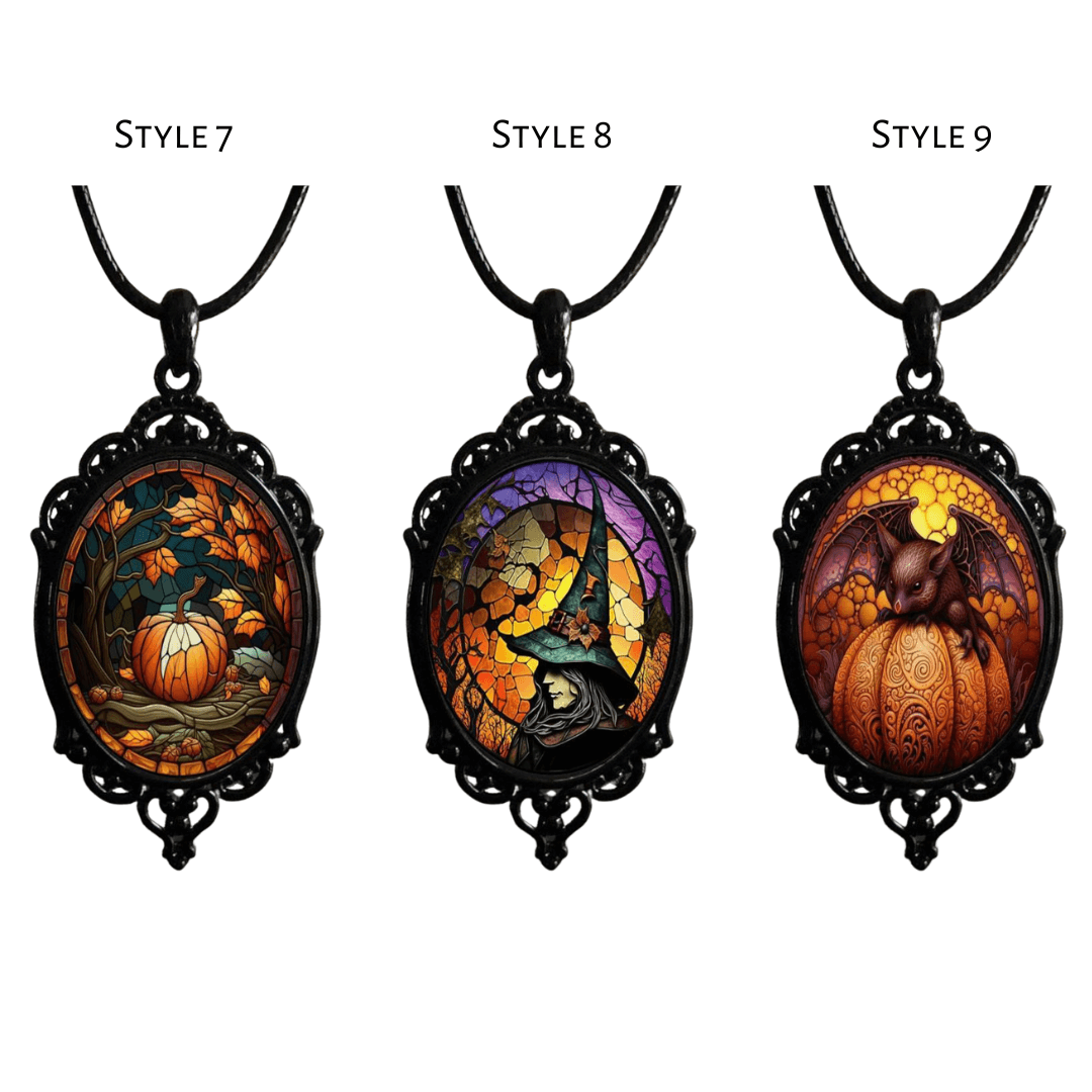 Gothic Cross Crow Raven Embossed Halloween Pendant Necklace for Women & Men | KY001 | Perfect for Halloween Costumes, Gothic Fashion & Dark Aesthetic Jewelry