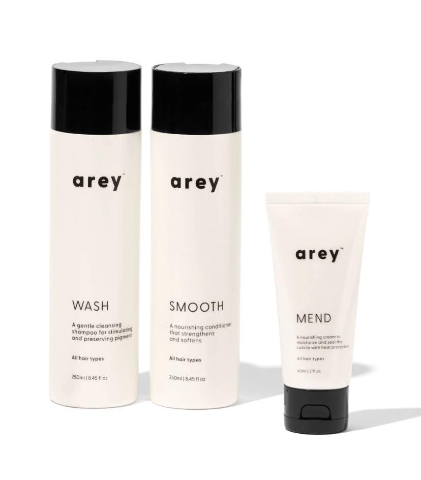 Arey Care & Repair Hair Set - Shampoo, Smooth Conditioner & Leave-In Treatment for Damaged Hair | Salon-Quality Repair for Dry, Frizzy & Color-Treated Hair at Home
