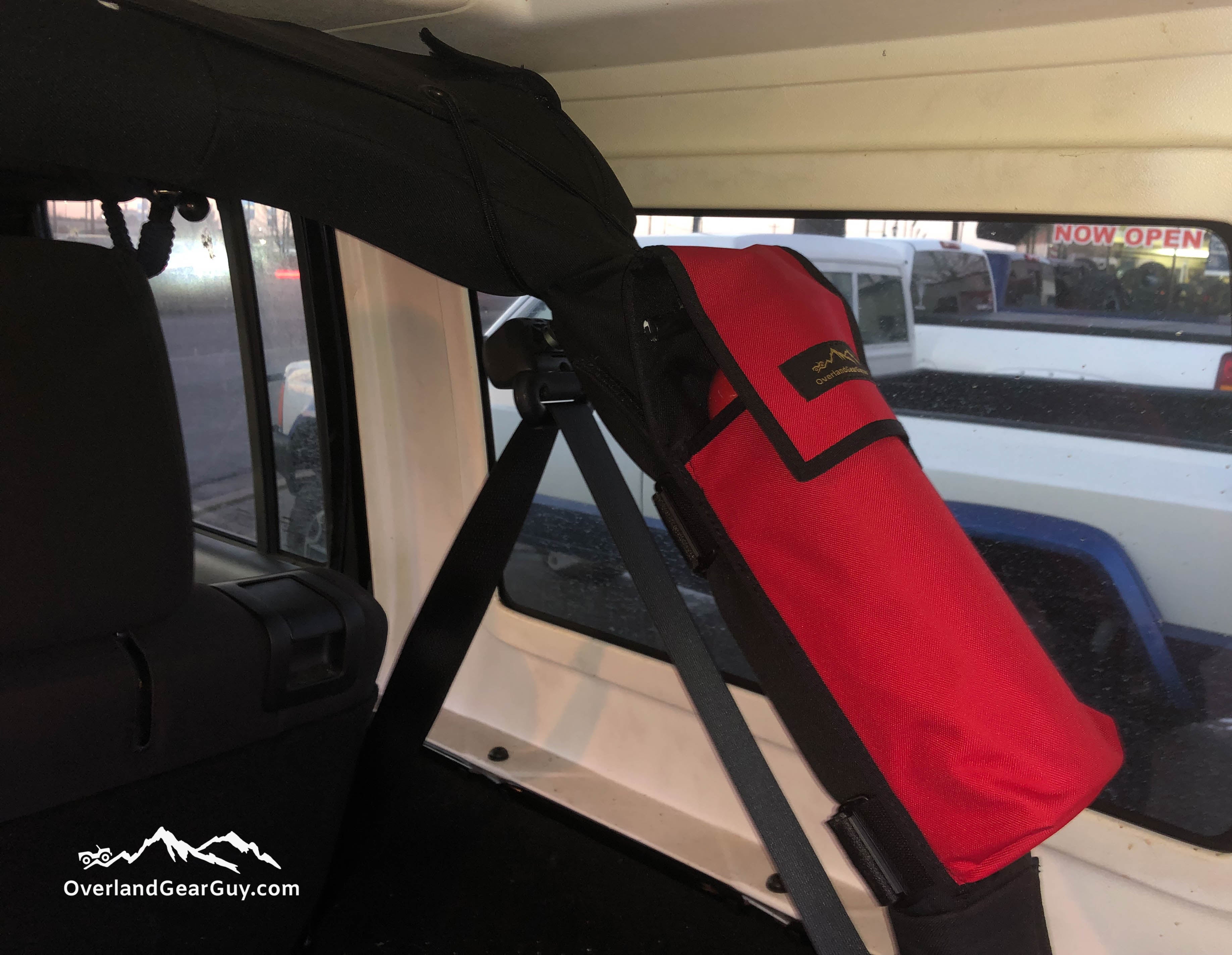 Jeep Fire Extinguisher Pouch Roll Bar Mount - Heavy Duty Off-Road Accessory for Wrangler & Gladiator (Perfect for Emergency Safety Gear Storage During Off-Roading Adventures)