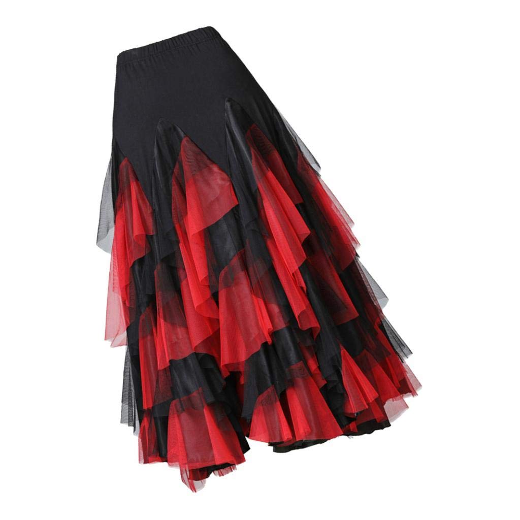 Women's Latin Dance Flare Swing Skirt for Tango, Salsa, Ballroom - Stretchy Comfort & Elegant Flare - Perfect for Dance Performances, Practice & Social Events
