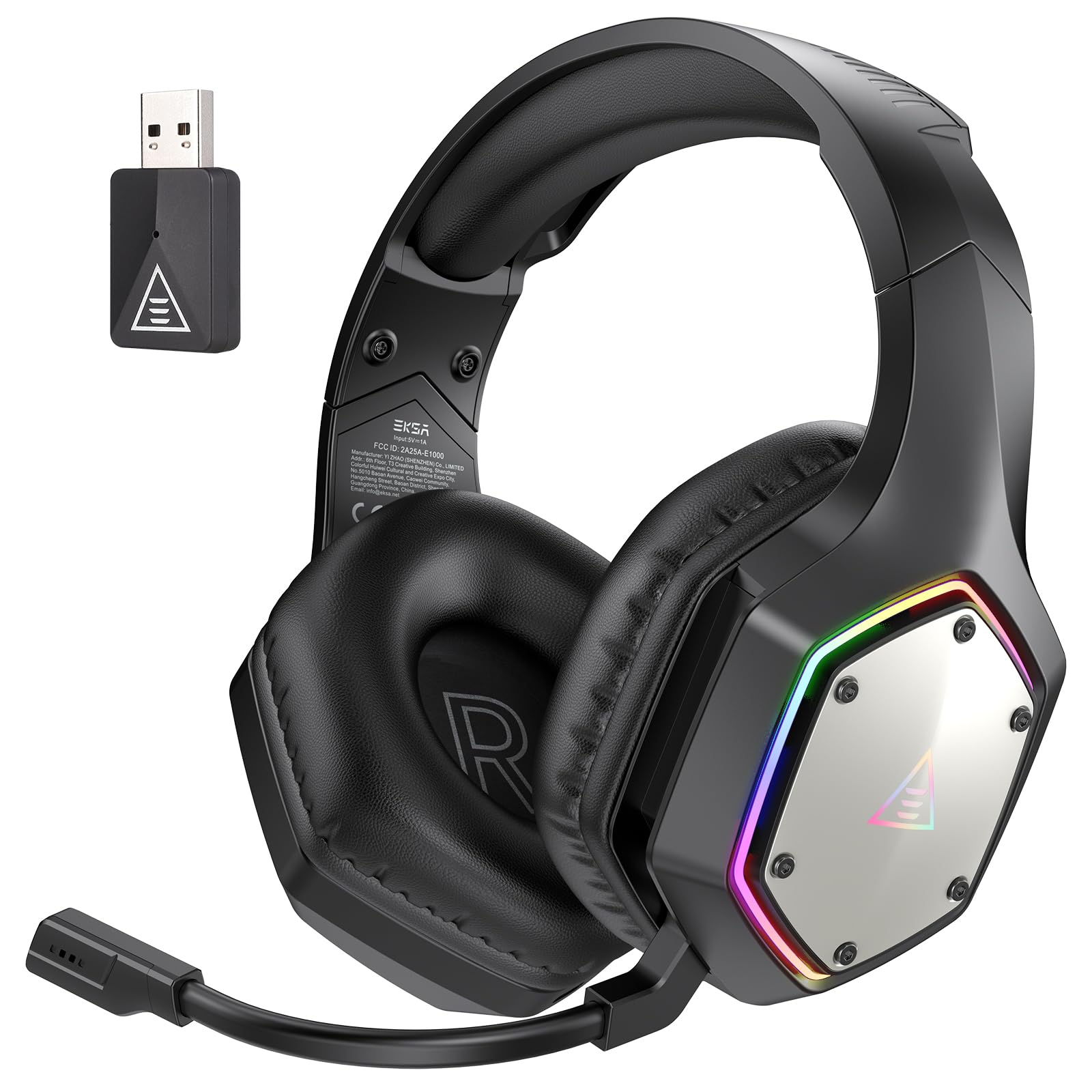 2.4GHz Wireless Gaming Headset for PC, PS4, PS5, Xbox Series X/S - Noise Cancelling Mic, 7.1 Surround Sound, 36H Battery Life - Compatible with Computer, Laptop, Mobile - Perfect for Competitive Gaming & Online Chat