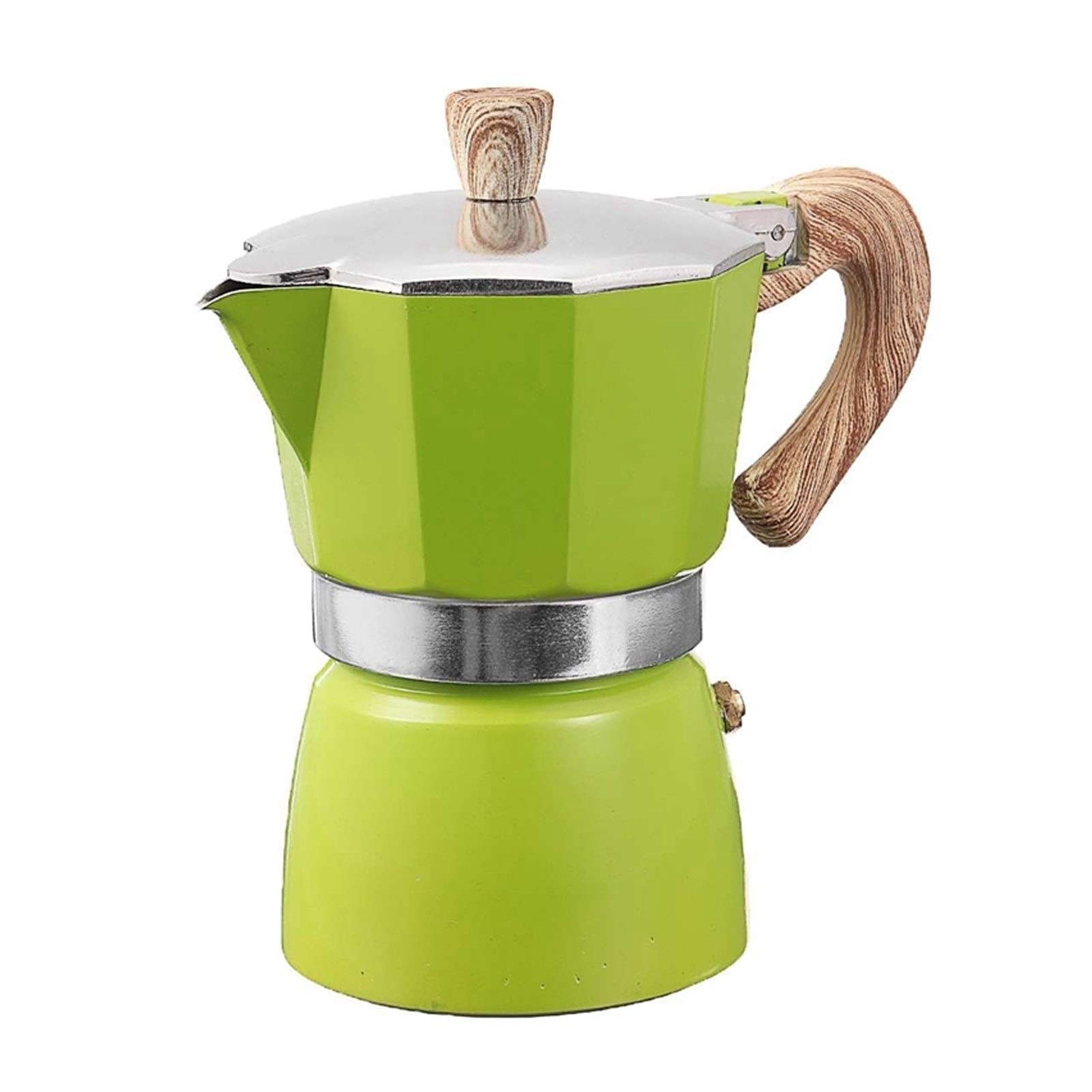 Premium Espresso Coffee Maker Stovetop Pot - Green Moka Pot for Rich Italian Coffee | Perfect for Home, Office & Camping Brewing