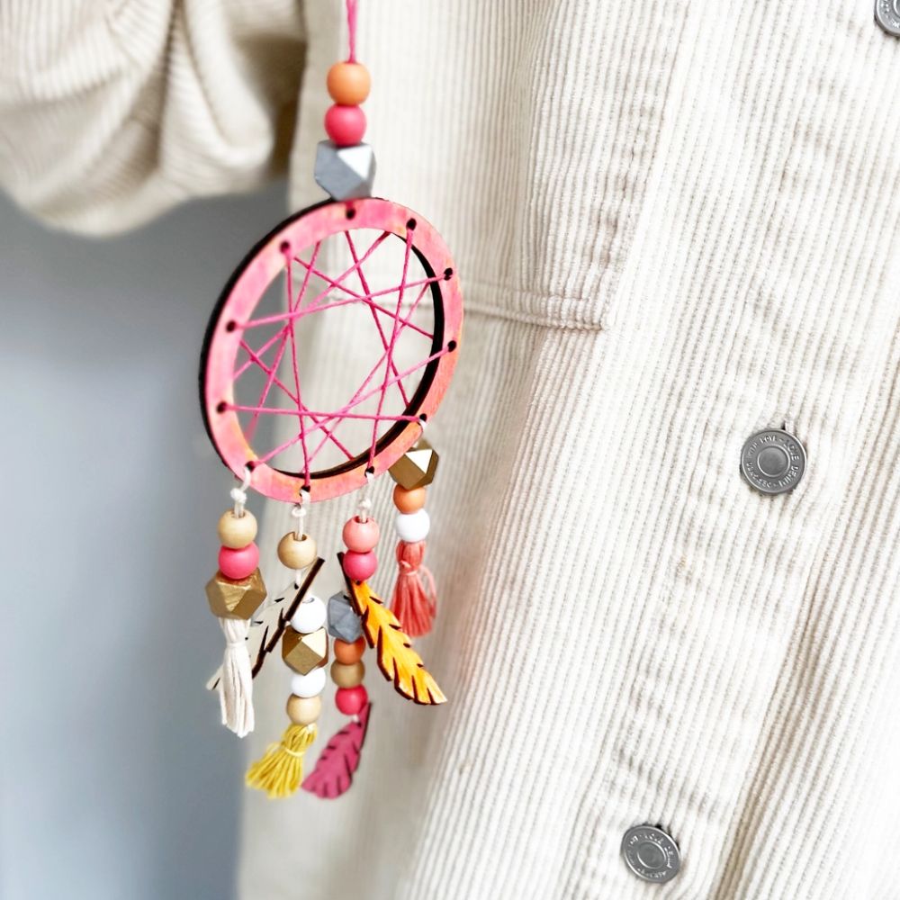 DIY Cotton Twist Dreamcatcher Craft Kit - Handmade Boho Wall Hanging Decor for Bedroom, Nursery & Home - Perfect for Arts & Crafts, Gifts & Boho Room Decor