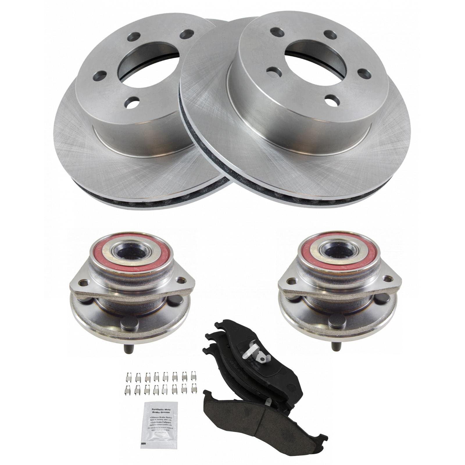 High-Performance Ceramic Full Cast Brake Pad & Rotor Kit - Front Wheel Hub for Jeep Cherokee & Wrangler - Smooth Stopping Power for Off-Road & Daily Driving