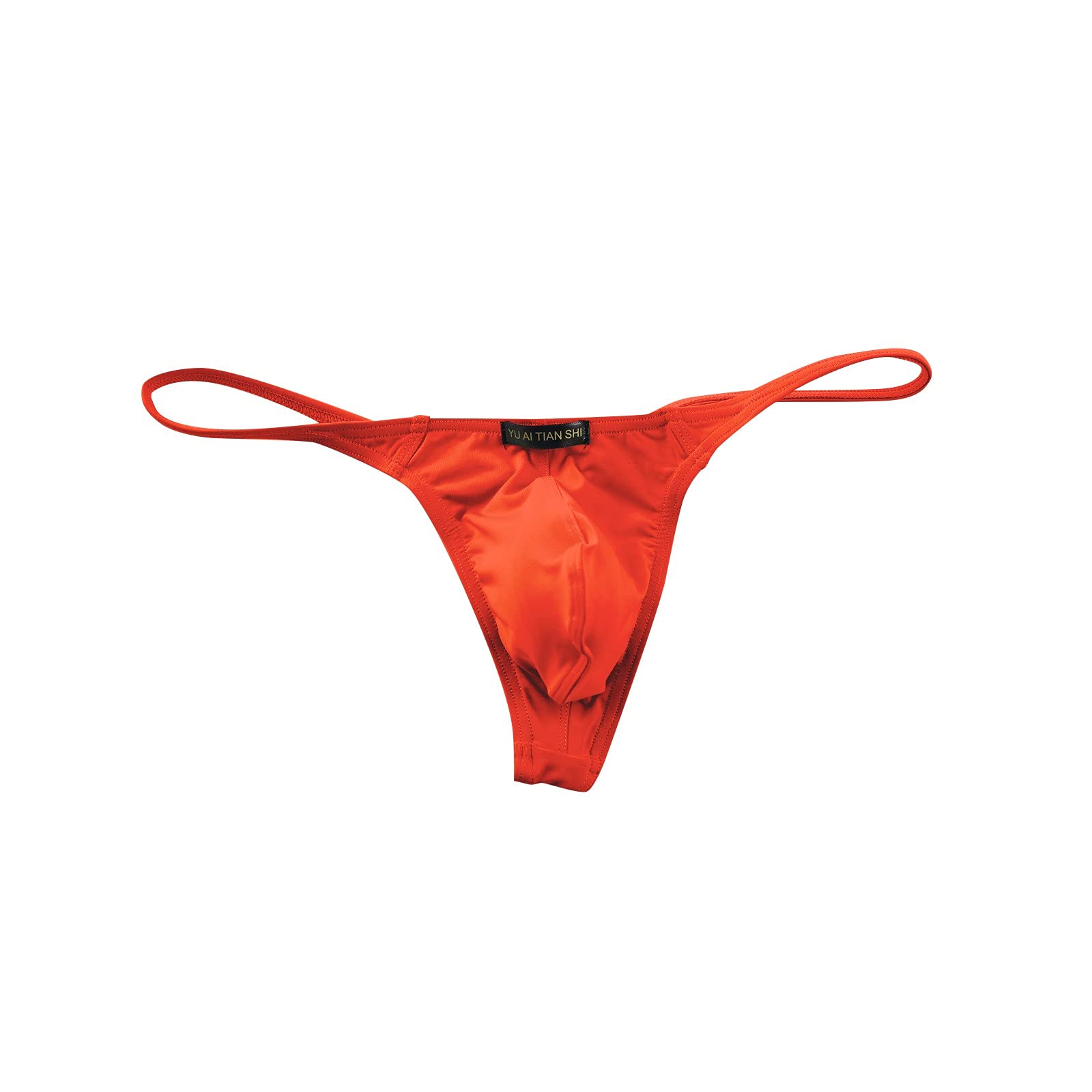 Breathable Men's Summer Hollow-Out Underwear - Comfortable Stitching Sexy Boxer Briefs - Compression Shorts for Sports & Daily Wear (Orange, Size S)