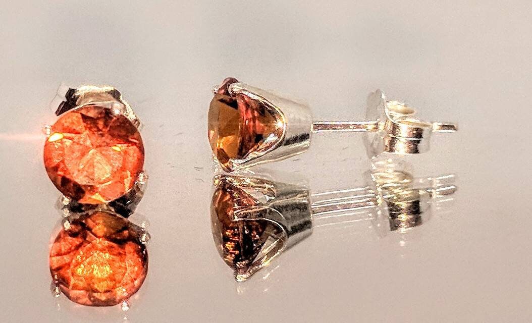 Natural Golden Citrine Round Stud Earrings - 6mm Solid Sterling Silver or 14K Gold (Yellow/White/Rose) - February Birthstone Jewelry - Perfect for Daily Wear, Gifts & Special Occasions