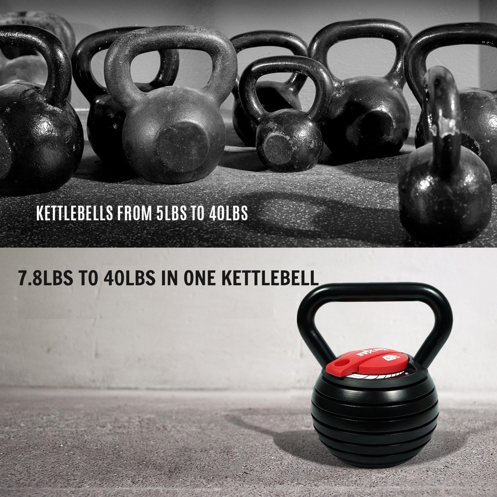 Yes4All Adjustable Kettlebell - Solid Cast Iron Weight for Strength Training, Full Body Workout, Weightlifting & Core Conditioning | Perfect for Home Gym, CrossFit, HIIT & Functional Fitness Training