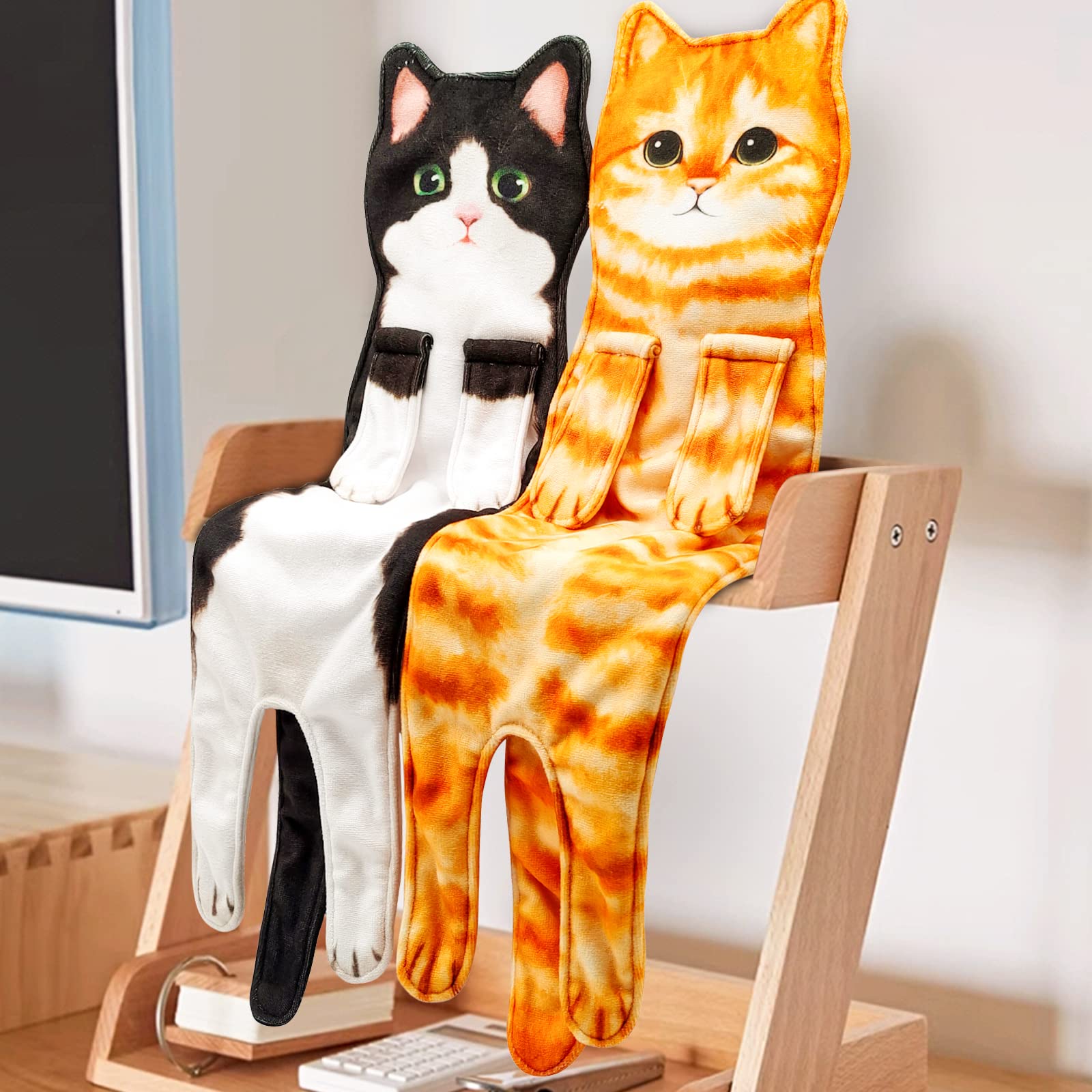 Funny Orange Cat Hand Towel - Decorative Kitchen & Bathroom Towel for Cat Lovers - Cute Christmas Gift for Women - Perfect for Home Decor, Pet Lover Gifts & Holiday Presents
