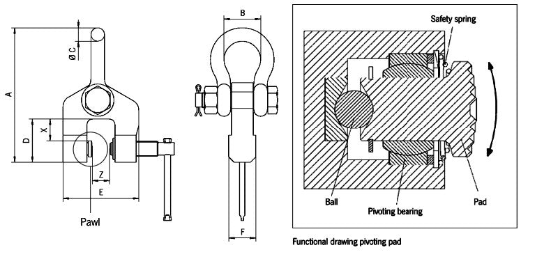 Camlok TSH Swivel Hook Screw Clamps - Heavy Duty Lifting Clamps for Construction, Rigging & Industrial Use - Perfect for Scaffolding, Stage Rigging & Material Handling